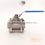 شیر گازی (توپی Ball Valve) چهار پیچ دنده ای استنلس استیل