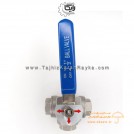 شیر گازی (توپی Ball Valve) سه راهی دنده ای استنلس استیل