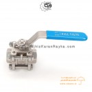 شیر گازی (توپی Ball Valve) سه تکه دنده ای استنلس استیل