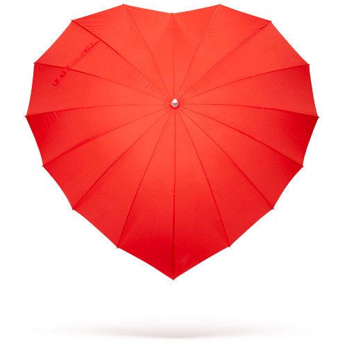 چتر با طرح قلب - قرمز