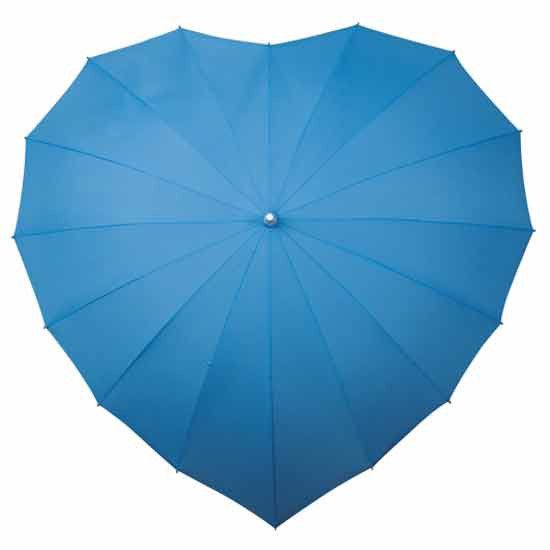 چتر با طرح قلب - آبی نفتی